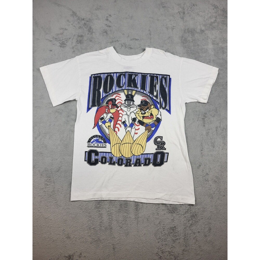 VTG Rockies Colorado Tazmania Bugs Bunny MLB T-shirt California Solar-T Size M